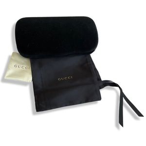 SOLD~ GUCCI Sunglass Hard Case Holder Black Velvet Clamshell
